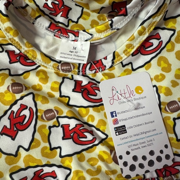 Kansas City Chiefs Leopard Print Dress. Girls size 3T.  New with tags! - Picture 2 of 2